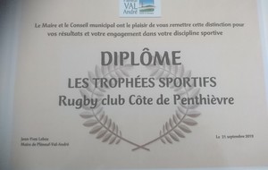le RCCP lauréat des trophées du sport de Pléneuf Val André !