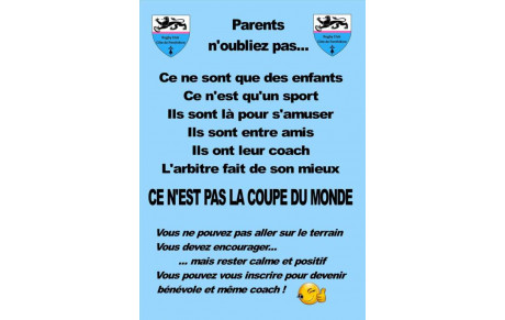 Petit rappel pour les parents!