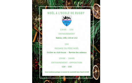 Noël à l'école de rugby!